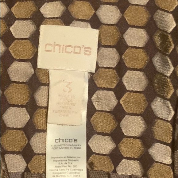 Chico multi color shear hidden button down blouse. - Picture 3 of 3